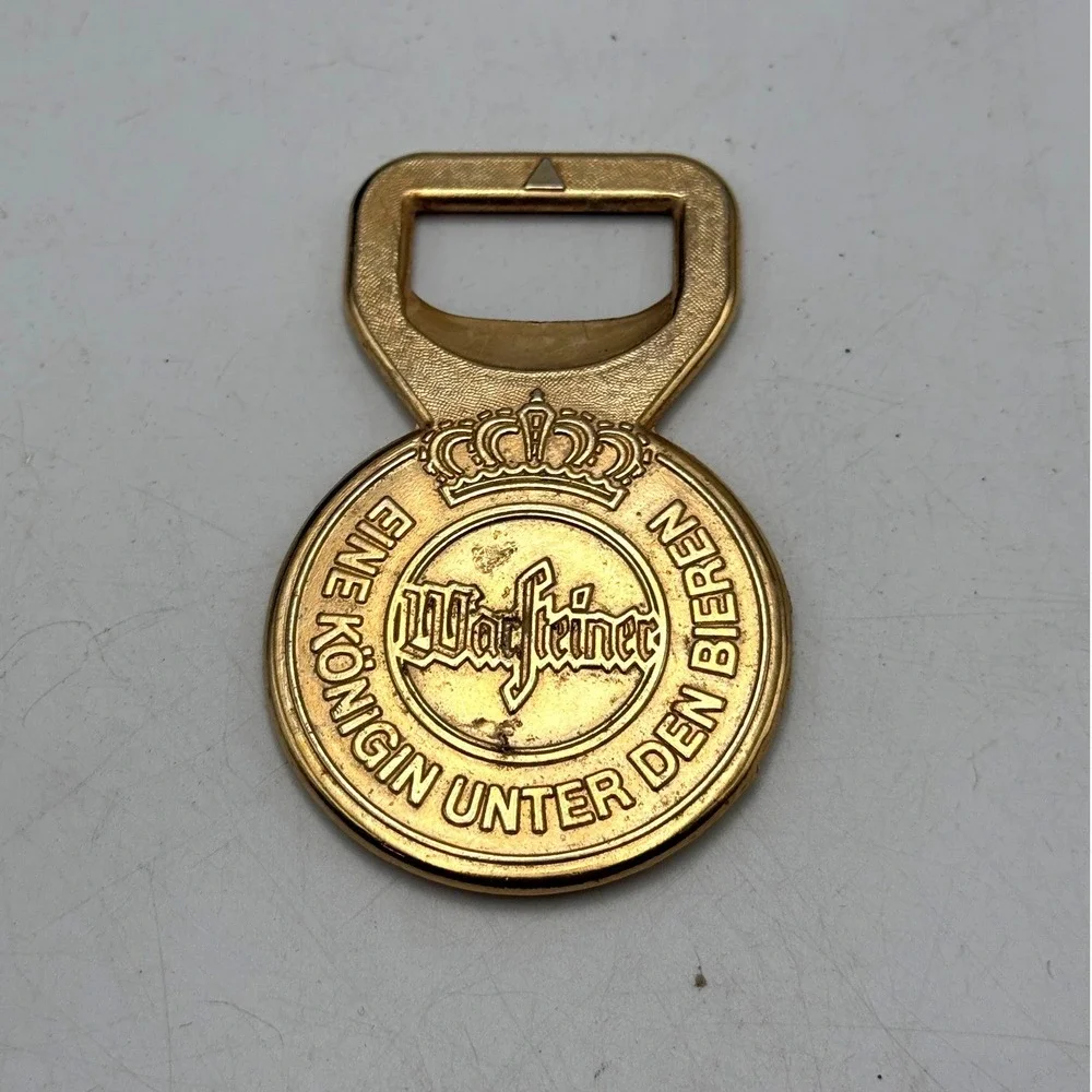 Vintage Warsteiner Beer Bottle Opener Gold Tone Spinner Game German Breweriana